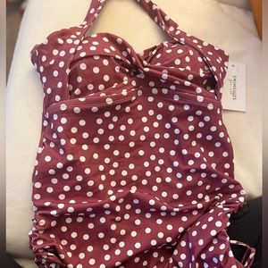 New with tags- Swimsuits for all bathing suit, SZ 12, plumberry retro style
